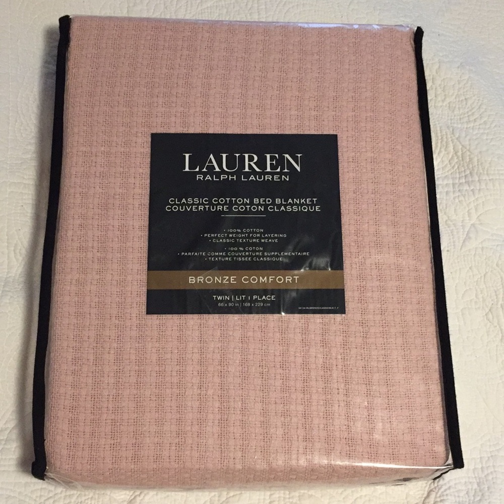 Ralph Lauren cotton blanket twin pink